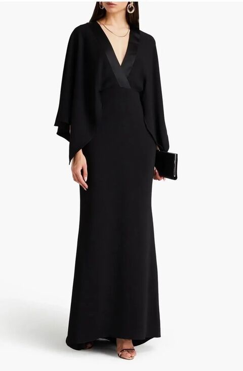 Badgley Mischka Dresses & Skirts - BADGLEY MISCHKA
Draped satin-trimmed crepe gown